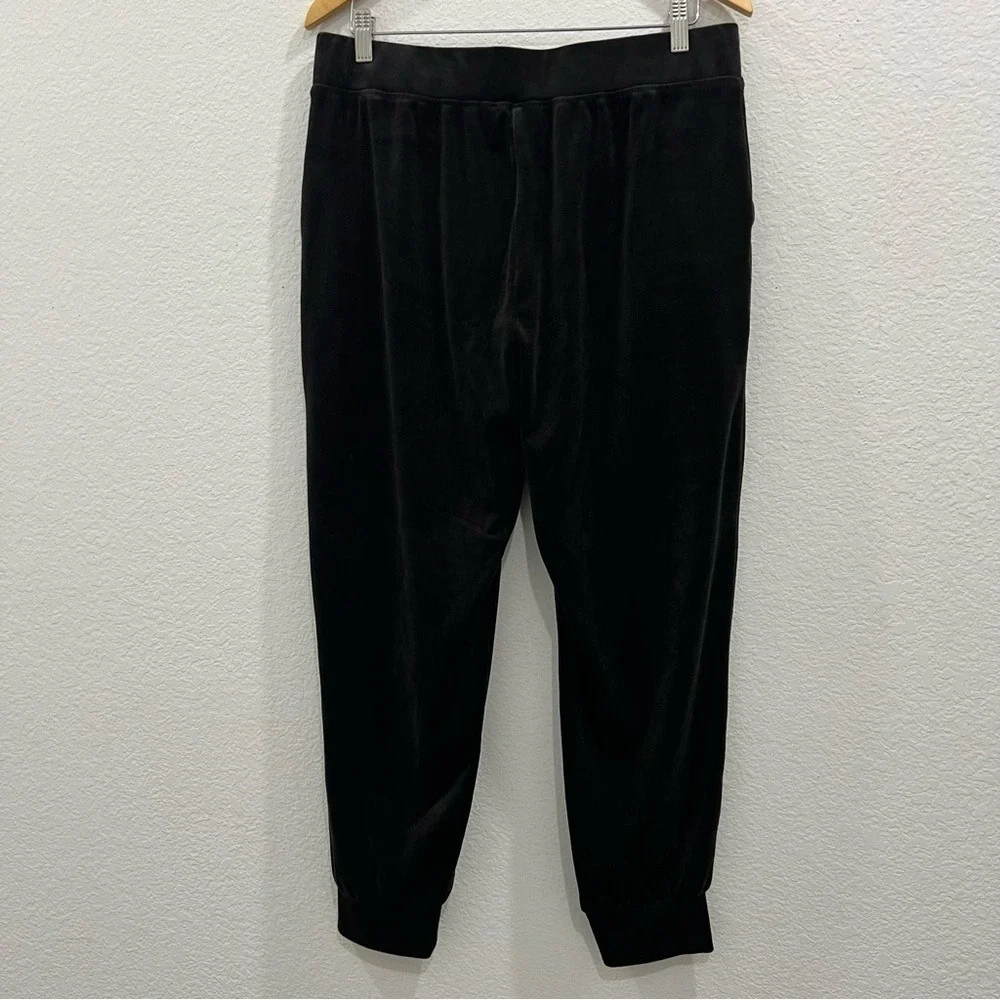 Cable & Gauge black velour pants Size large Athleisure comfort soft banded ankle - Picture 2 of 5